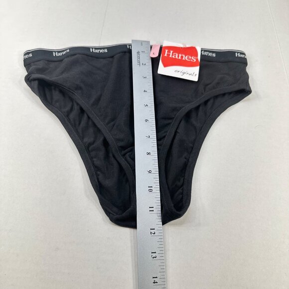 Hanes Women's Size Large Panty Brief Hi Leg Originals Black New - Picture 7 of 8